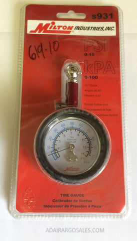 GAUGE, DIAL-TYPE TIRE-0-15psi ( 619-10 )